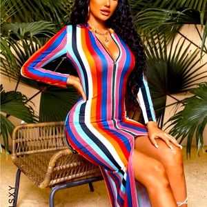 Jacket dress striped